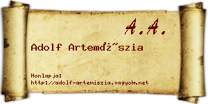 Adolf Artemíszia névjegykártya